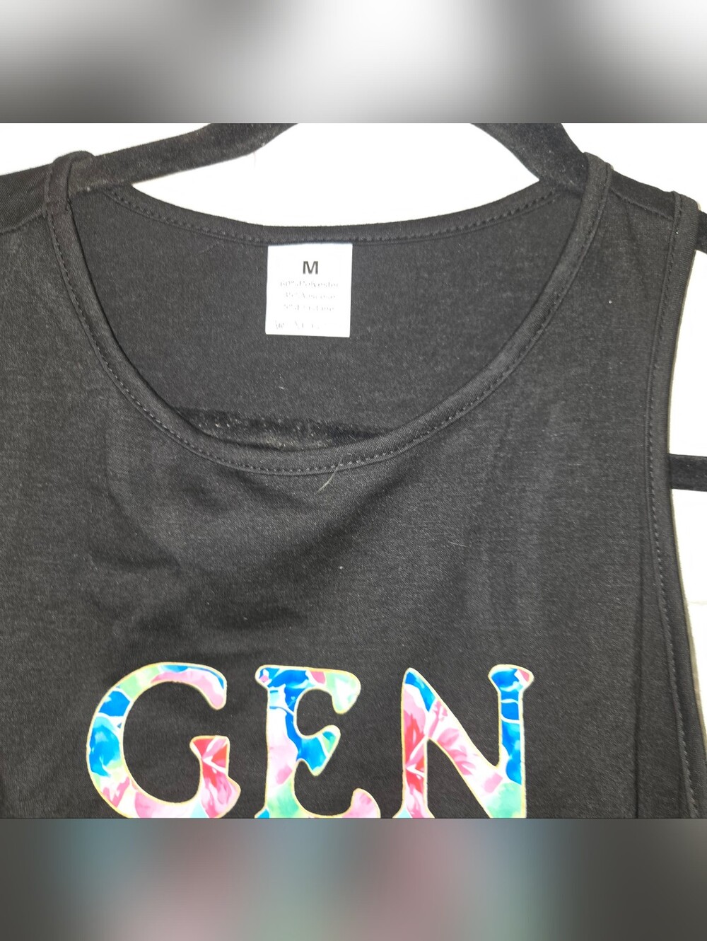 GEN X Floral Graphic Black Tank Top - Picture 3 of 4